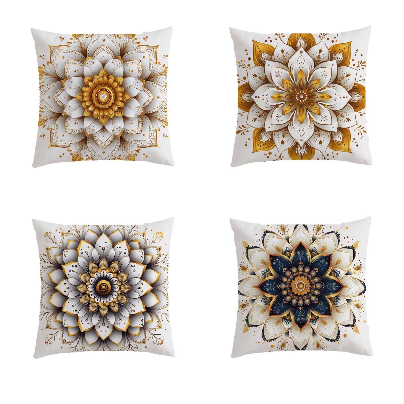 Housse de coussin 45x45cm en lin imprimé double face haute finition