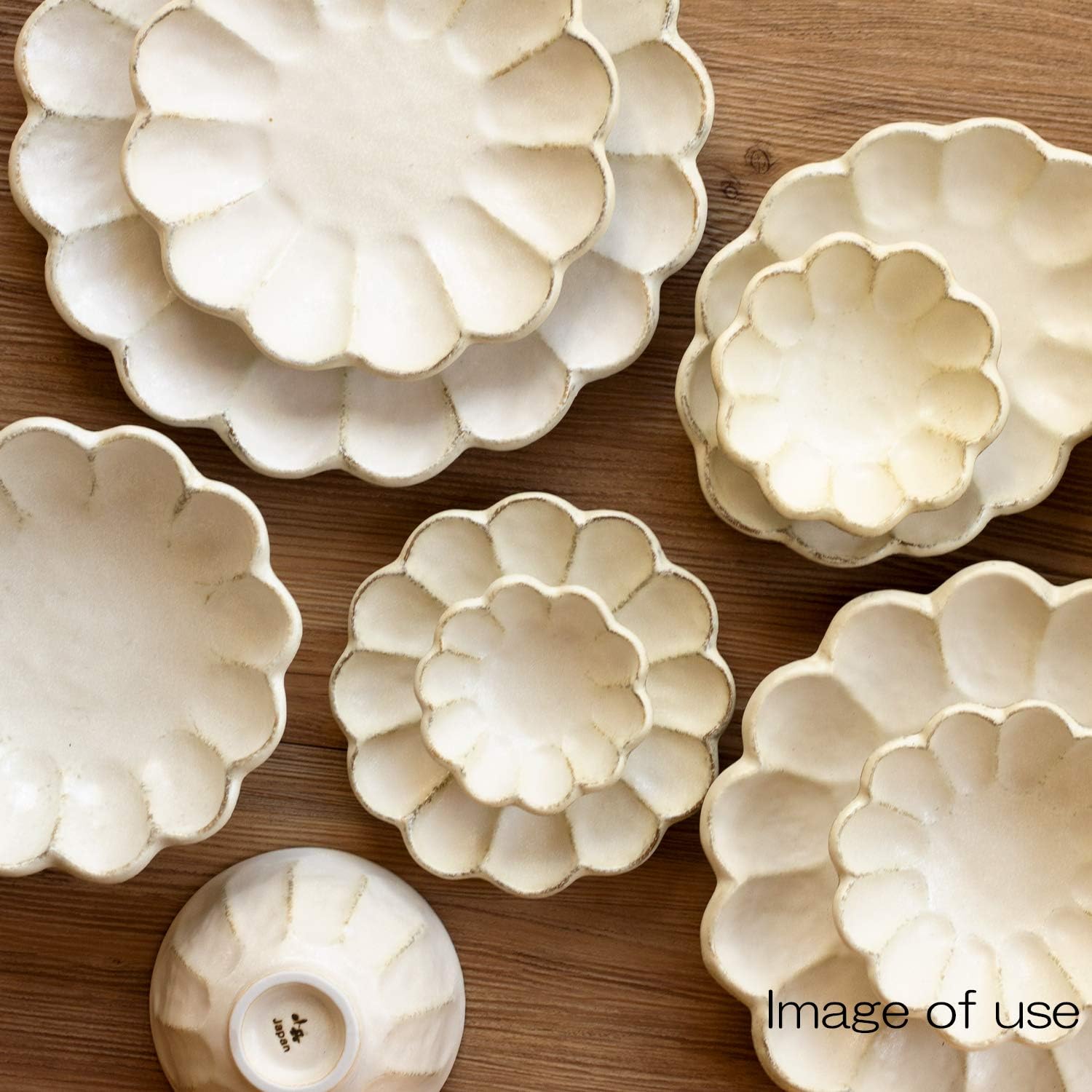 Mino Ware 555-0004 Kaneko Komohei Linka Bowl, Plate, Small Bowl, White, Kneeling Flower Diameter, Approx. 4.7 inches (12 cm), Microwave and Dishwasher Safe, Made in Japan
