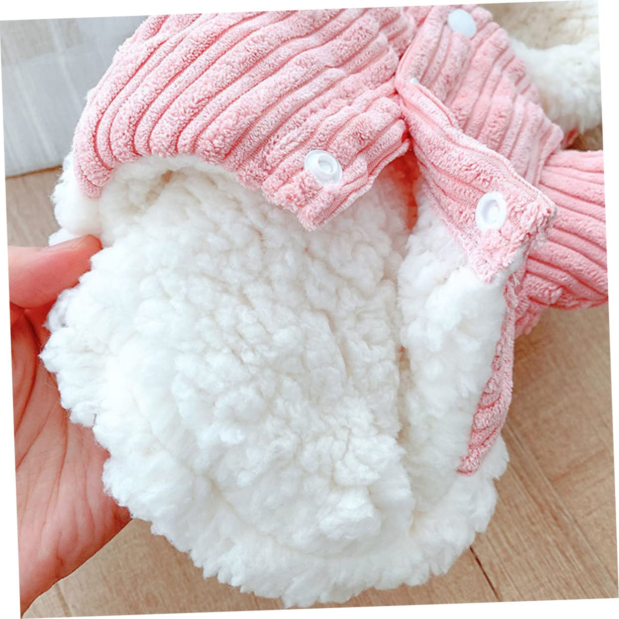 INOOMP 3 Pz Vestiti per Cani in Pile Vestiti con Cappuccio per Cuccioli Costumi Cosplay Felpa con Cappuccio Cosplay da Festa Oggetti di Scena Autunno e Inverno a Coste Rosa