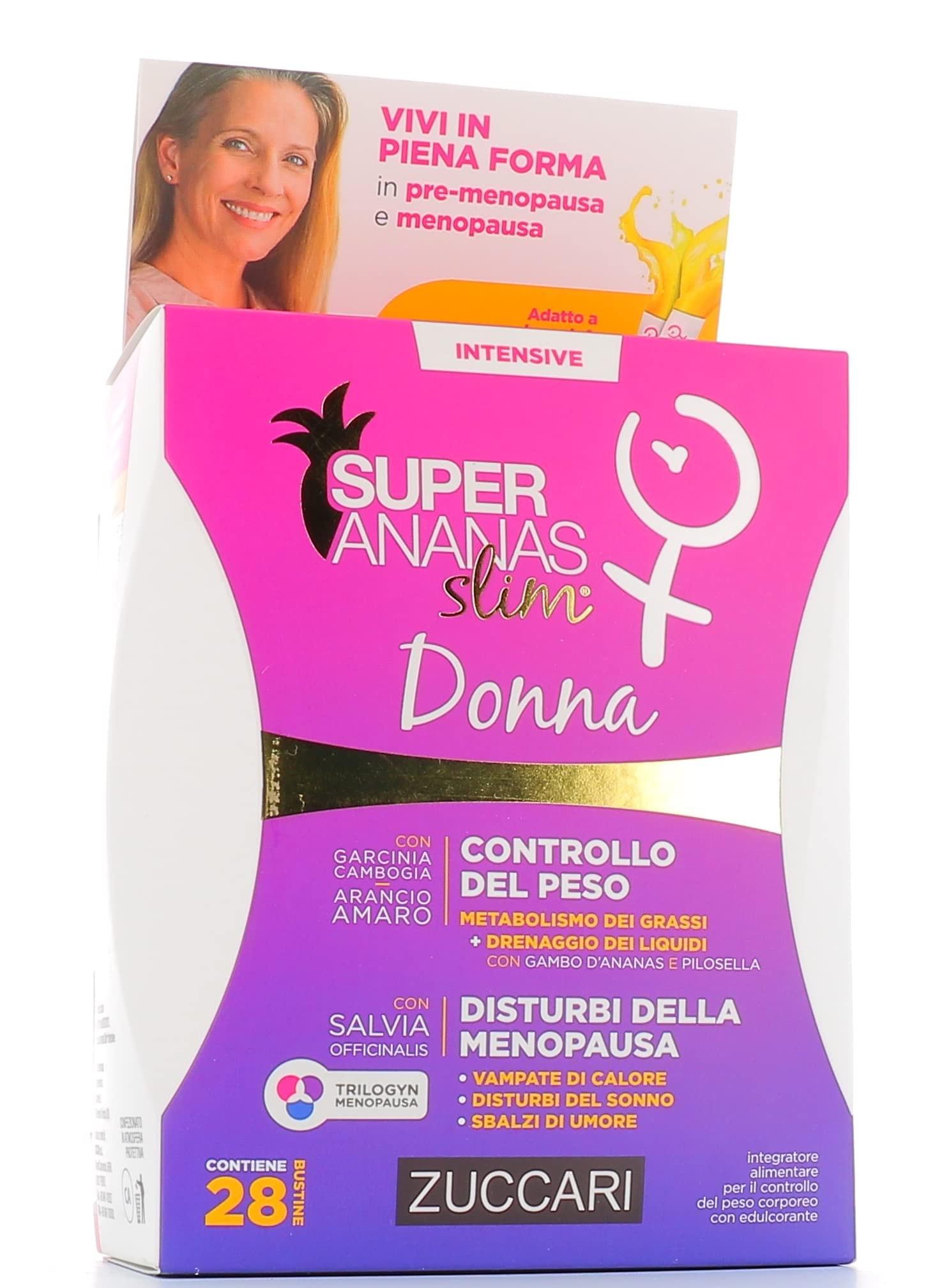 3 Conf. ZUCCARI Super ANANAS SLIM Intensive DONNA 28bst Drenaggio,​Controllo del Peso,​Disturbi Menopausa