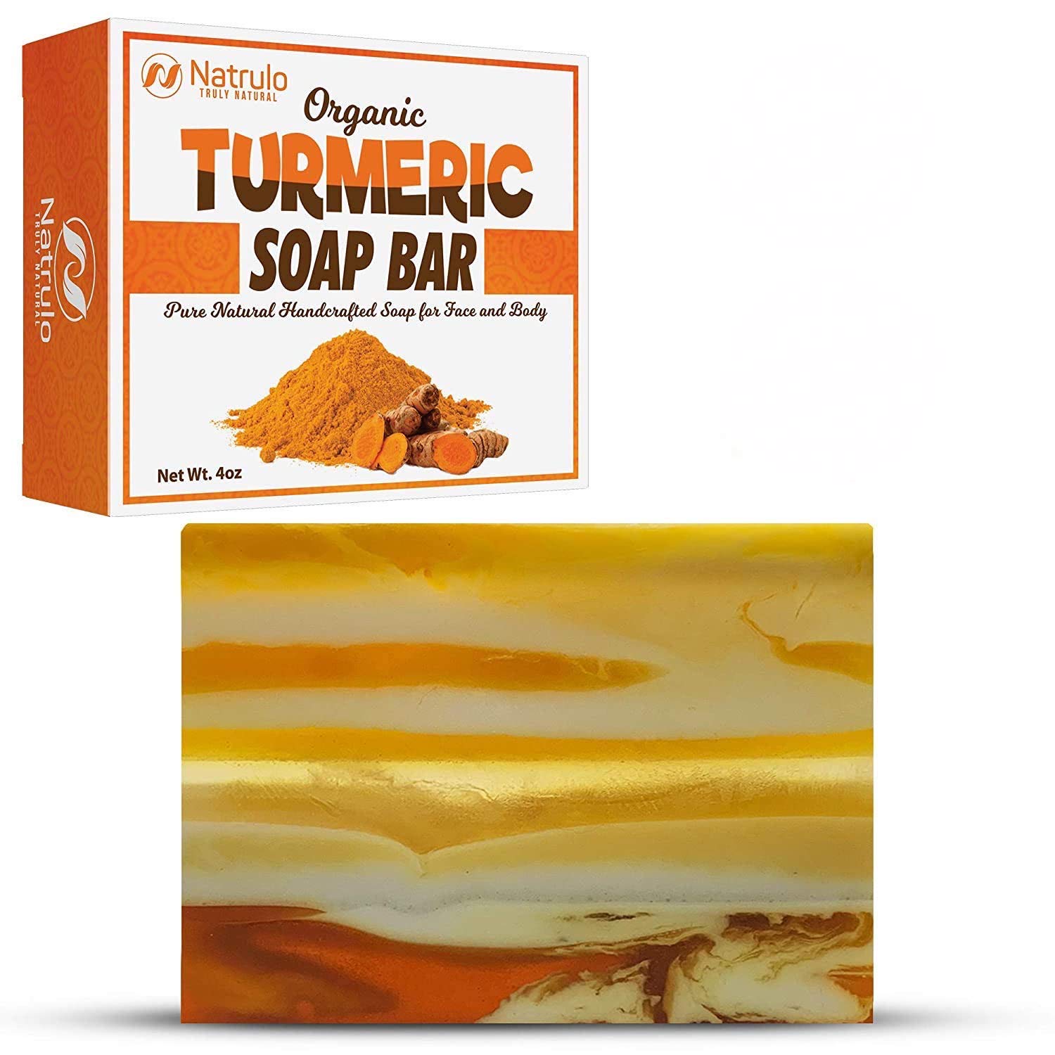 Organic Turmeric Soap Bar | Pure Natural Handcrafted Skincare, Made in USA Face & Body Cleanser with Calendula, Aloe Vera, French Clay | Brightens Skin, Evens Tone, Fades Scars, Sun Damage, Age Spots : Beauty & Personal Care