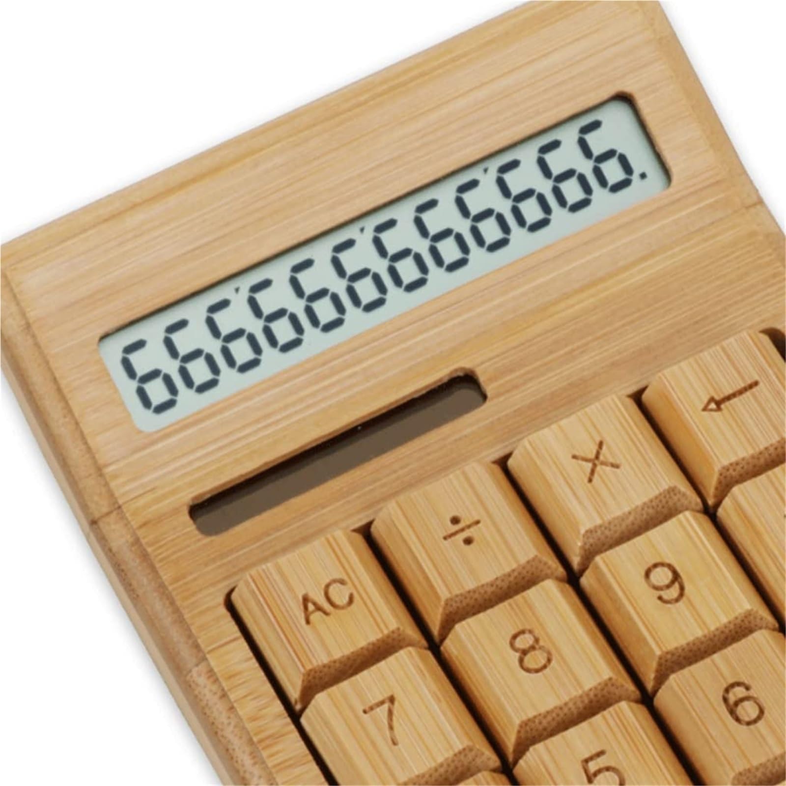 Calculadora Calculadora Electrónica Bamboo con Contador, Función Estándar Y Pantalla De 12 Dígitos Doble Alimentación Escritorio Oficina(13.5 * 17.8cm)