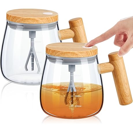 2 Pcs Self-Mixing Electric Stir Cup for Coffee, Drinks, and More