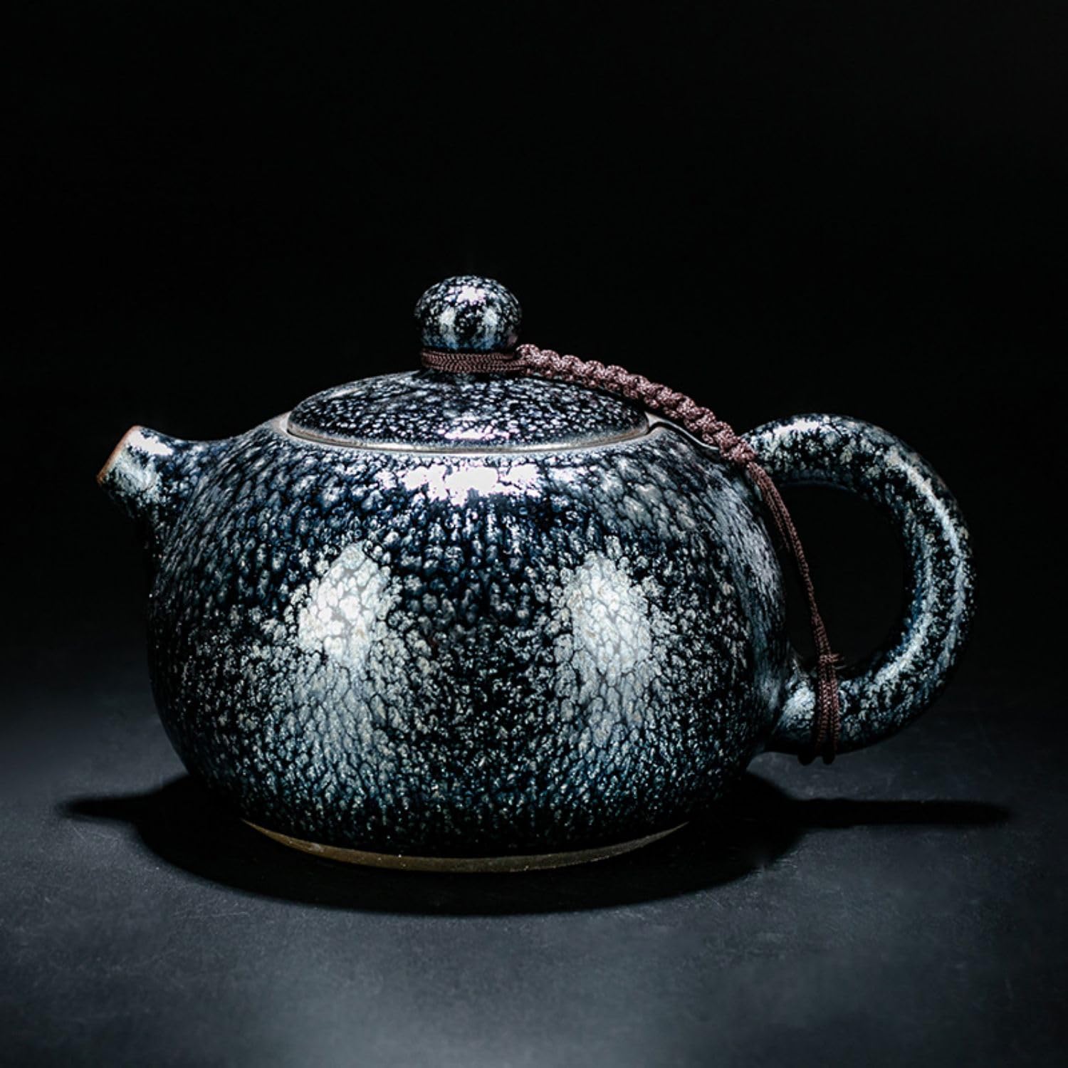 趙誠主　造　耳付　茶入　宝林陶苑 陶作坊│工藝商品_葉隱_寶滿側把壺_銀_230ml