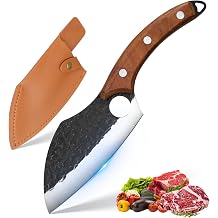 Chef Knife,Ultra Sharp and Strong Japanese Butcher Knife,Hand Forged Professional Chefs Knife with Sheath,Meat Cutting Kitchen Knife for Home BBQ Camping Outdoor