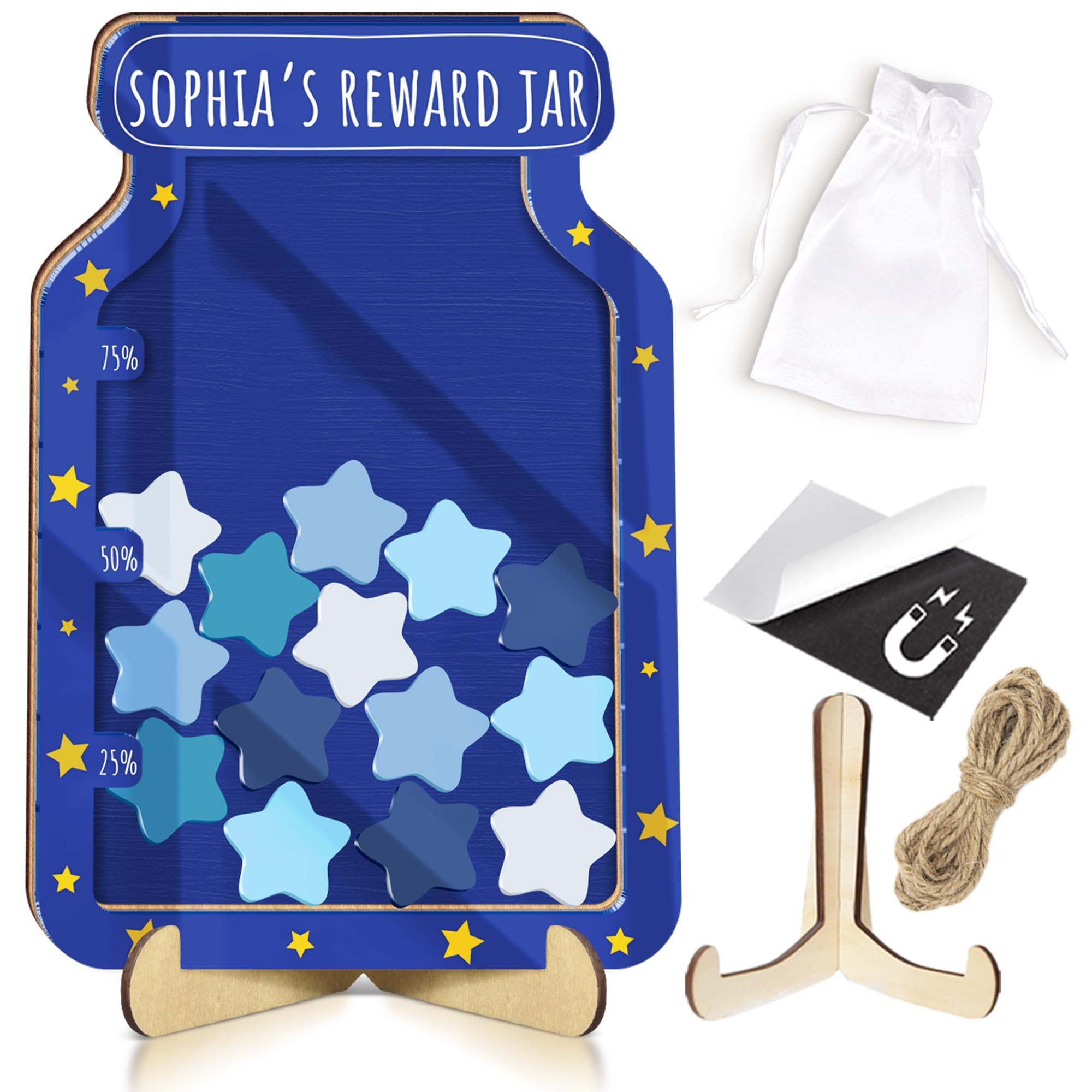 Star Reward Jar Magnetic for Kids – Kid Reward System, Behavior Jar for Classroom &amp; Home, Kids Potty Training Star Tokens, Incentive Good Behavior Management Tools Back to School Boys Girls