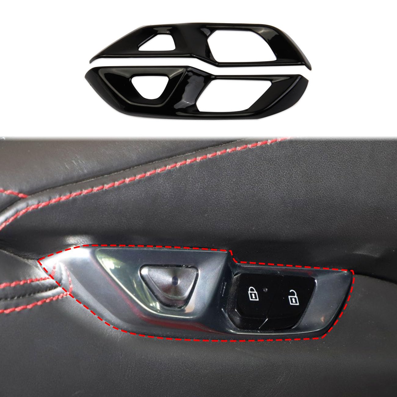 crosselec Door Lock Switch Button Cover Trims for Chevrolet Corvette C8 2020-2025 (Carbon Fiber Style)
