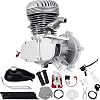 26” 28” 2 Stroke 100cc Cycle Bicycle Gas Motorized Gasoline Engine Motor Kit CDI Air Cooling for Mountain and Road Bike Silver