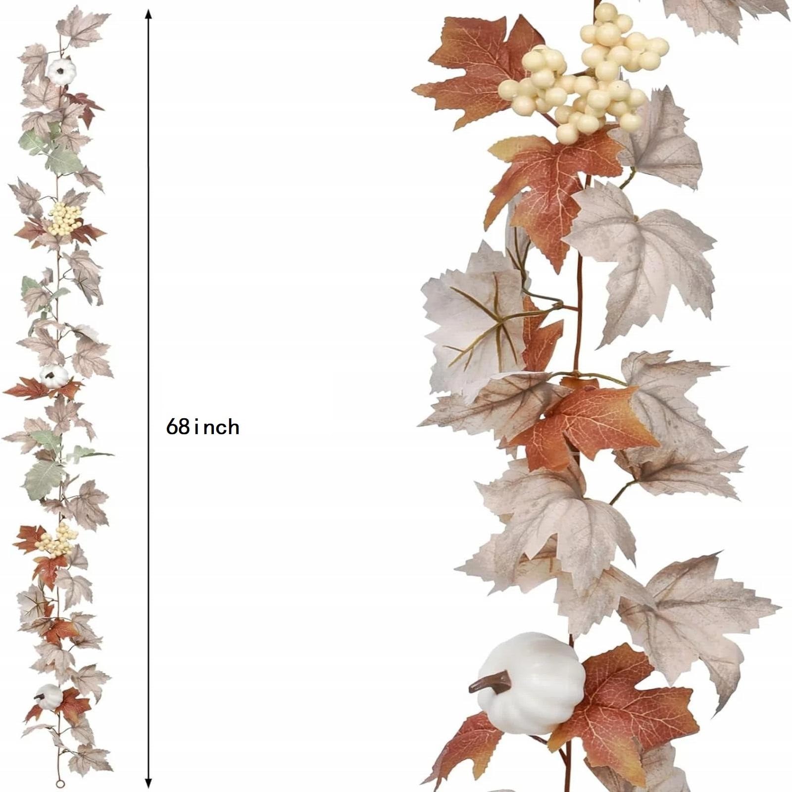 Ghirlanda Autunnale Con Foglie D'acero Artificiali 5,8 Metri – 2 Pezzi Multicolore Per Decorazioni Ringraziamento E Natale