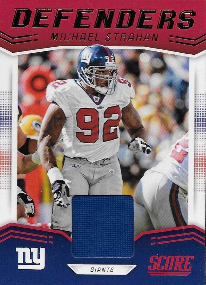 2019 Score Defenders Jersey Swatch D-27 Michael Strahan New York Giants Official NFL Panini Football Memorabilia Trading Card