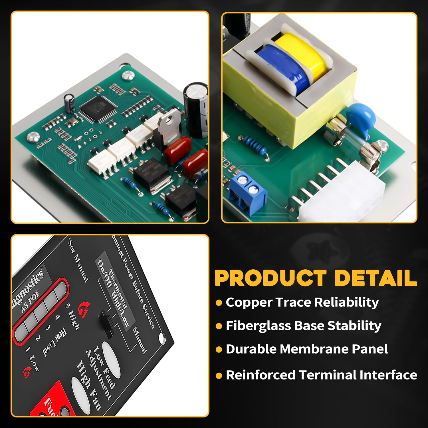 C-E-401 Pellet Stove Circuit Control Board Fit For Breckwell Pellet Stoves 1 RPM Auger Motor Systems 5-Speed Settings Digital Control Board Fit For Breckwell SP1000 Big E Replaces A-E-401 610326