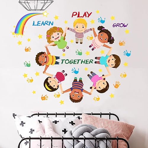 Miniatura 14 de Calcomanías de pared de libros de lectura, calcomanías de pared con cita inspiradora, arte educativo de pared y murales para habitación de niños