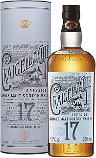 Craigellachie 17 Year Old Speyside Scotch Single Malt Whisky with Gift Tube, Sherry & Bourbon Cask Finish, 46% ABV, 70cl / 700ml