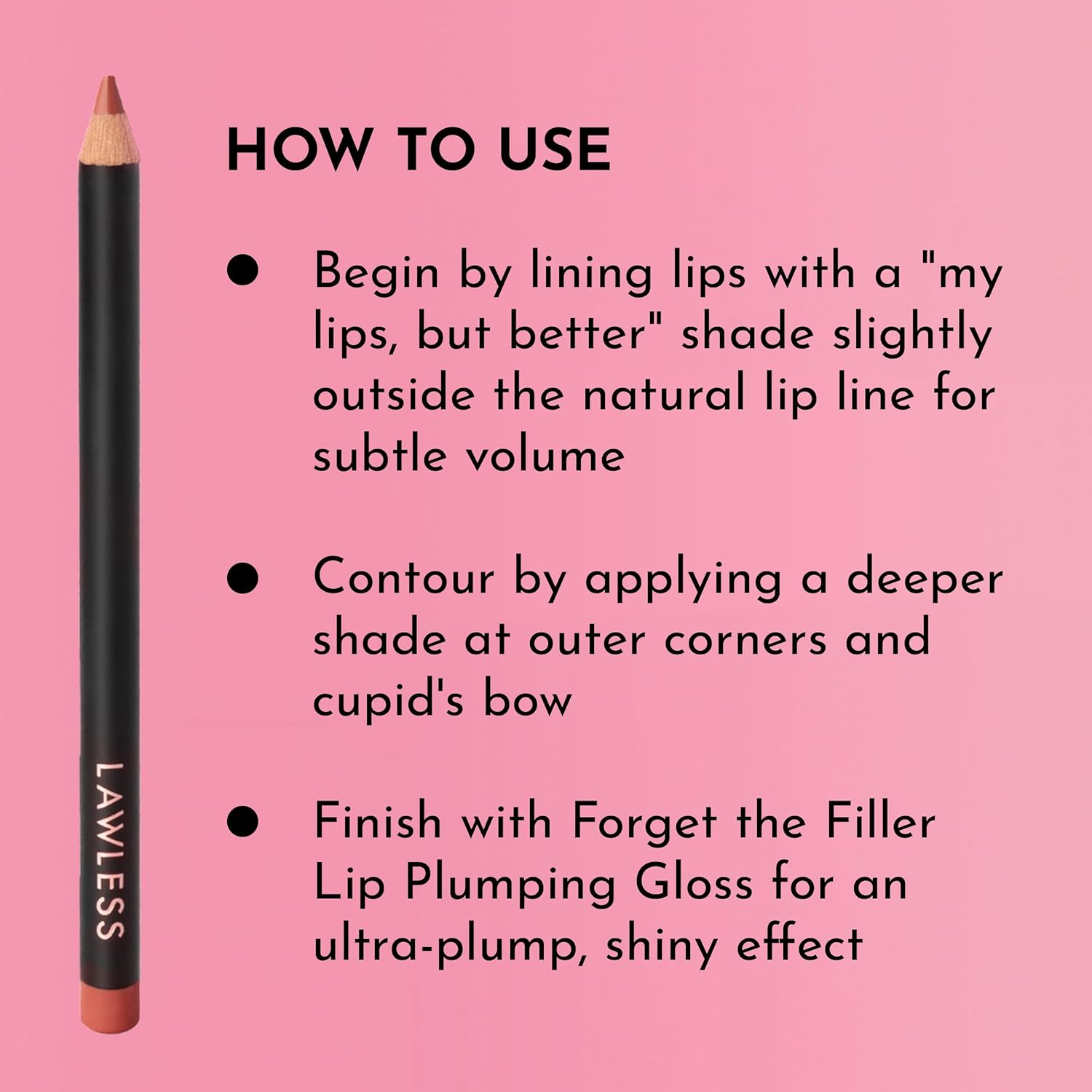 Lawless Forget the Filler Definer Liner - Cinnamon - Premium Lip Liner with Natural Ingredients to Provide a Smooth Look with a Satin Finish, Clean Makeup with Tug-Free Application - 0.04 oz - Image 6