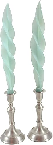 Vela cónica de plumas de cera de abejas - 12 pulgadas - Aqua