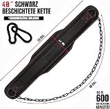 EVO Fitness Ceinture Lestée Musculation 36 Pouces Chaîne Réglable Ceinture De Musculation 6,2" Support Dorsal Ceinture De Levage Ceinture De Trempage Menton Pull Ups Hommes Gym (Noir) - 7