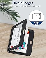 Vista 3 de Uniclife Paquete de 3 portatarjetas de identificación con ventanas de doble cara, funda de plástico duro horizontal, bolsa protectora de tarjetas