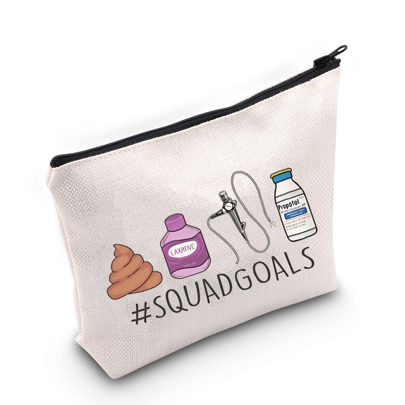 TOBGB Gifts For Nurse ER Nurse Zipper Pouch Bag Nurse Accessories For work Gifts Nurse Appreciation Gift ICU Nurse Gifts, Off White, Nurse Goals