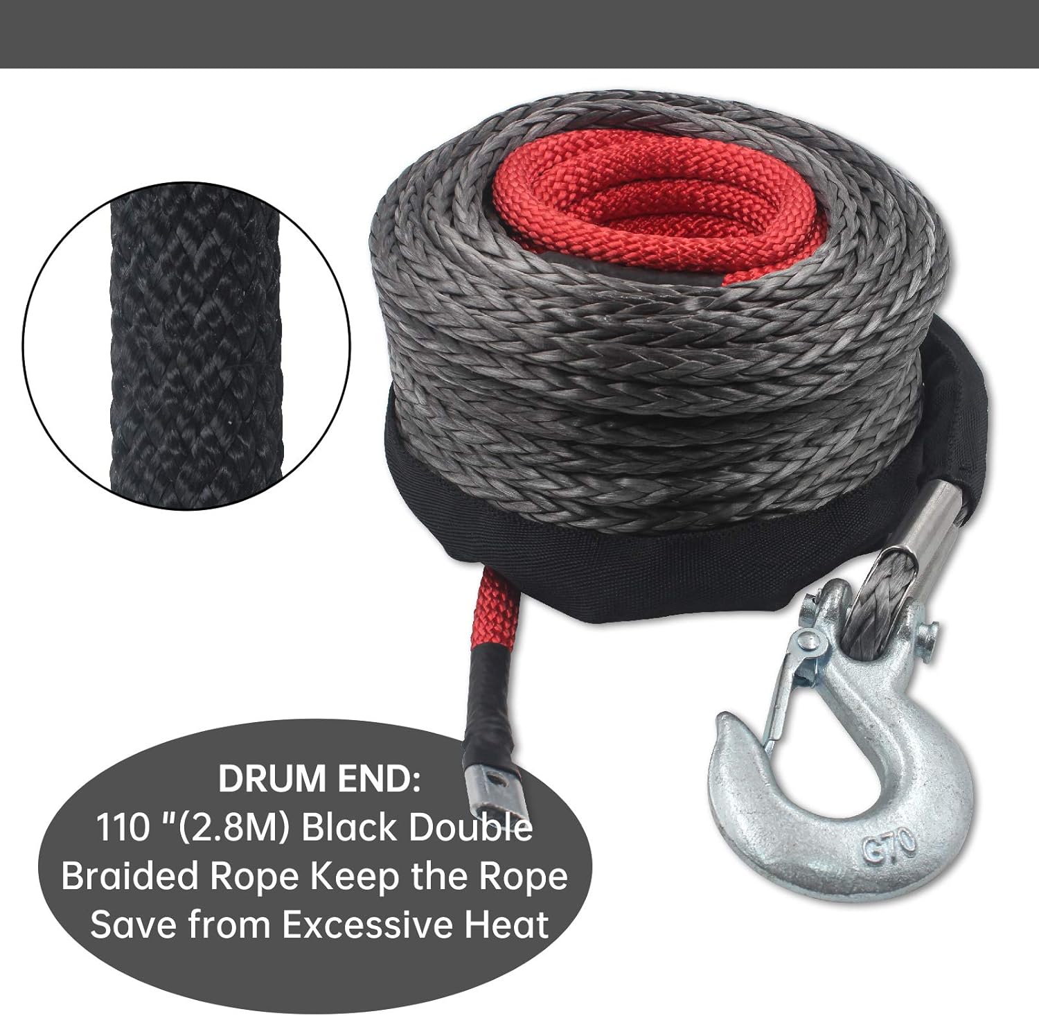 Blасk Frіdау - 40% оƒƒ N/N TYT 3/8 x 100 ft. Advanced Synthetic Winch Rope Kit, 25,000 lbs Synthetic Winch Line Cable Rope with Black Protecting Sleeve, Snap Hook for 4x4/ATV/UTV/Jeep(Iron Gray) TOP оƒƒERS N/N TYT 3/8 x 100 ft. Advanced Synthetic Winch Rope Kit, 25,000 lbs Synthetic Winch Line Cable Rope with Black Protecting Sleeve, Snap Hook for 4x4/ATV/UTV/Jeep(Iron Gray)