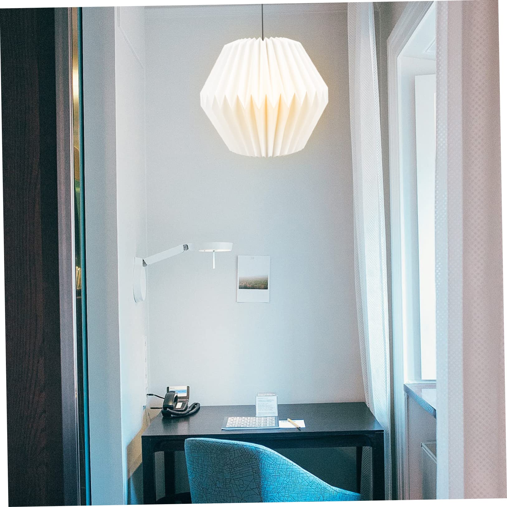 DOITOOL 2pezzi Lampadario Sospensione Stile Nordico Paralume Geometrico Artigianale Per Decorazione Casa e Camera Da Letto Accessorio Luminoso Elegante e Creativo