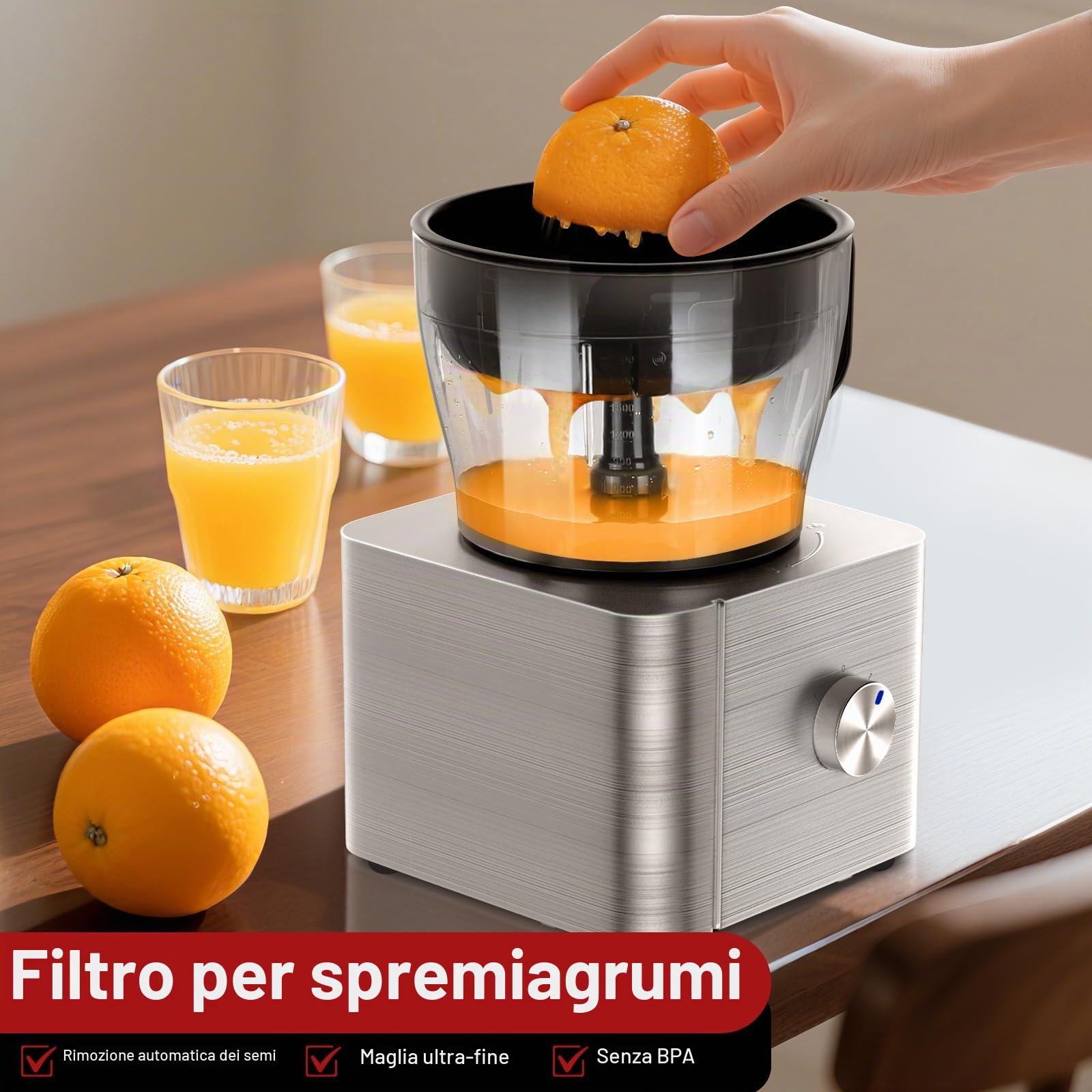SNDOAS Robot da Cucina Multifunzione, 1100 W Frullatore Tritatutto Multifunzione, Ciotola 3,2 L, Frullatore da 1,5 L, Macinacaffè, Frusta, Argento