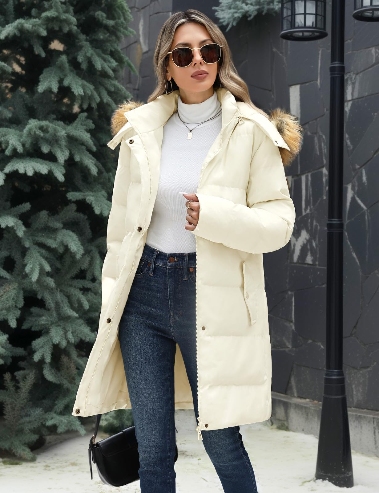 heekpek Cappotto Donna Invernale Lungo Imbottito con Cappuccio