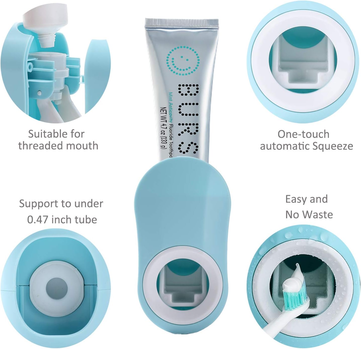 lEPECQ Toothpaste Squeezer, Toothpaste Dispenser Automatic Hands Free, Wall Mounted for Family Shower Bathroom