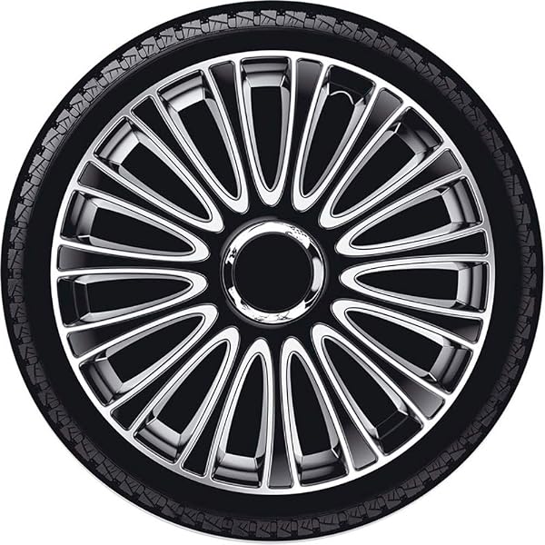 AUTO-STYLE Jeu d'enjoliveurs LeMans 17-inch noir/argent - 2