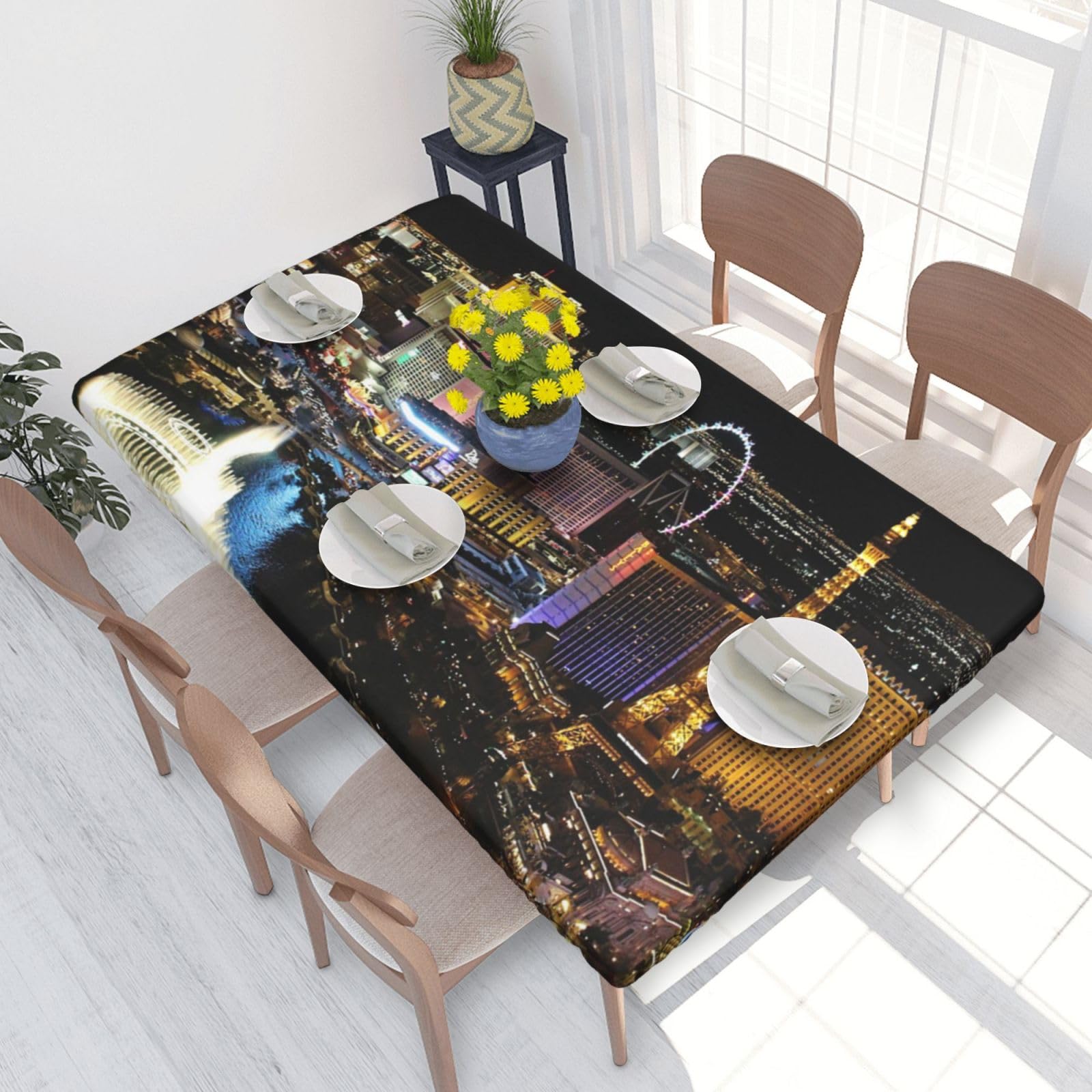 WKSGDSG Fitted Tablecloth For Dining Room 4ft, Elastic Edged Table Cover