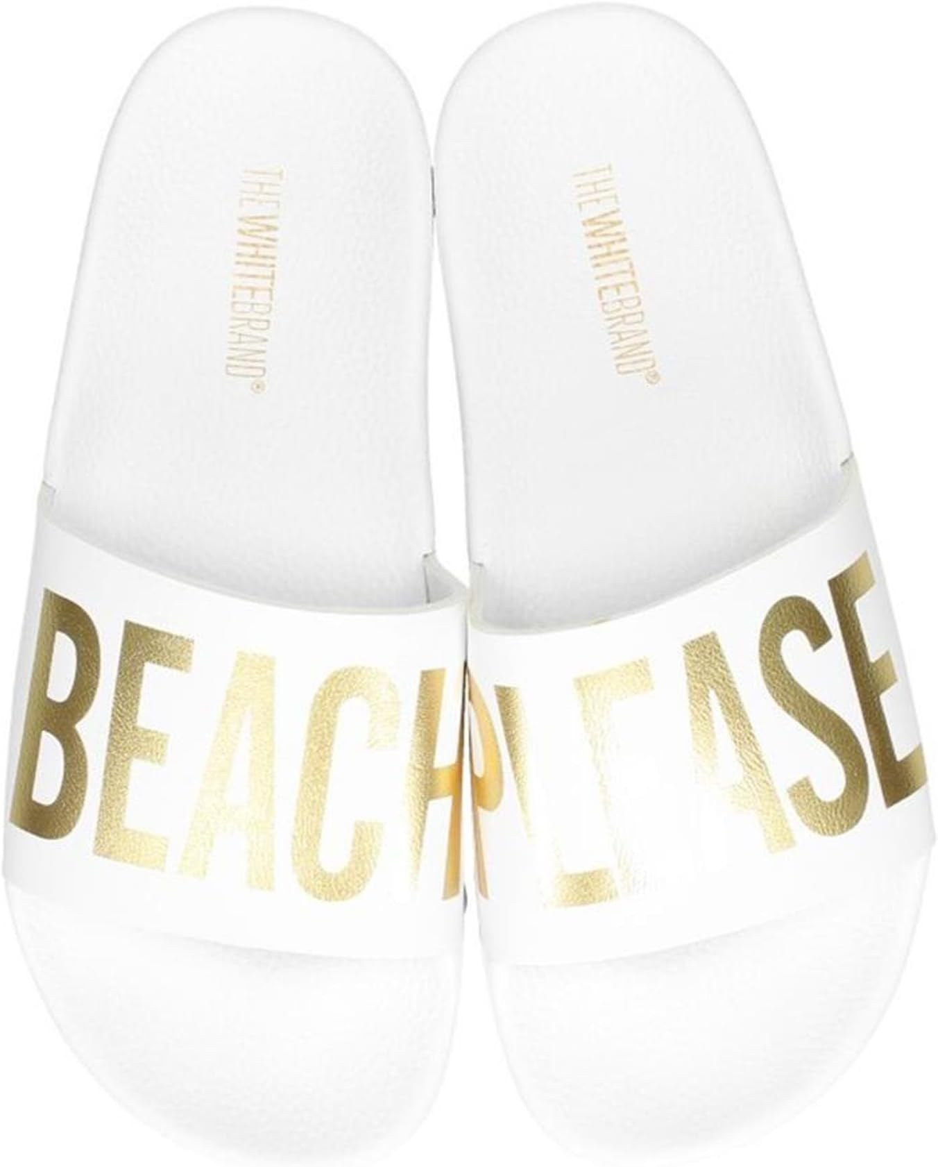 Thewhitebrand Women's Beach Please Slide Sandals White 7