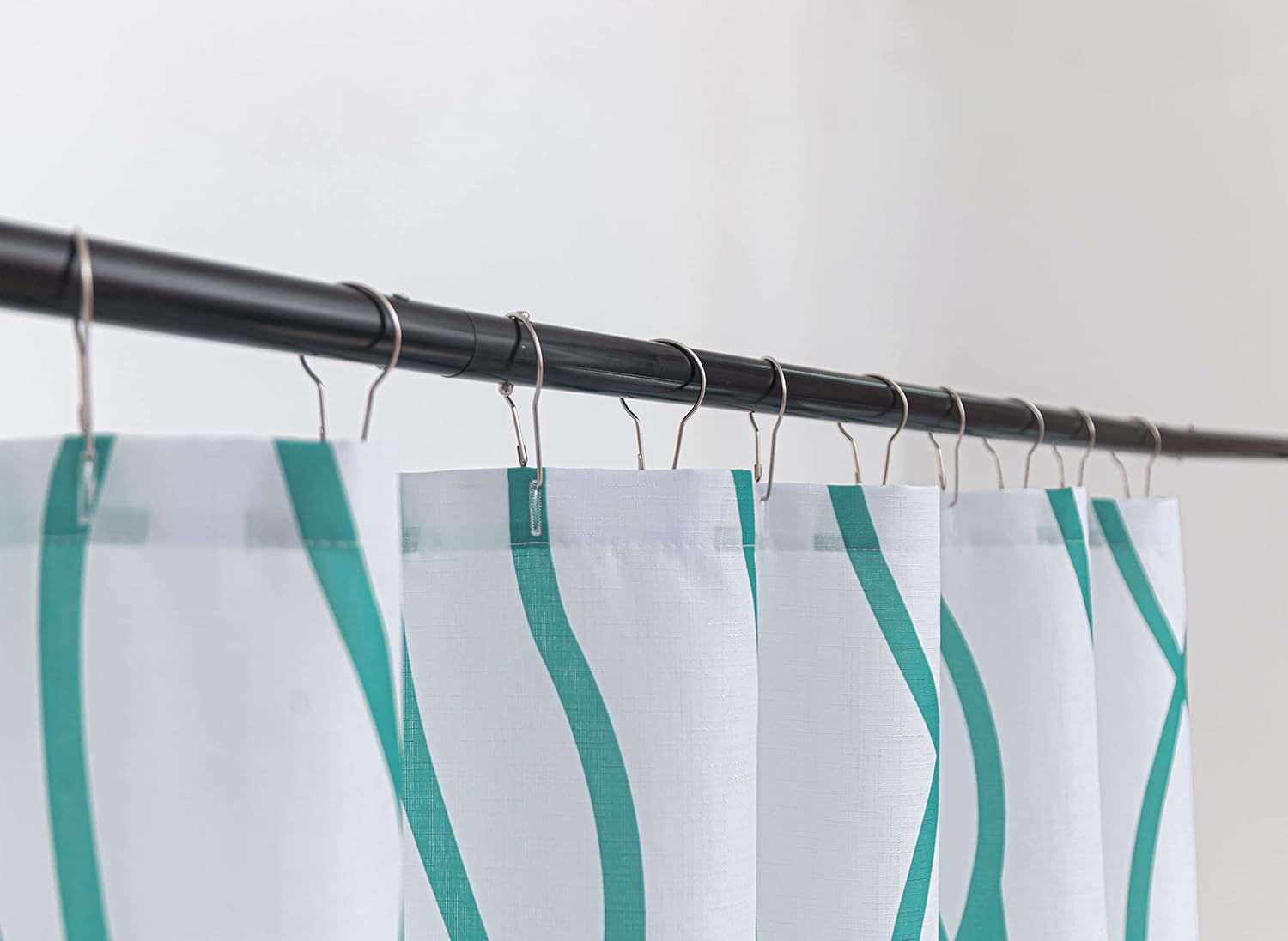 Biscaynebay Extra Long Textured Fabric Shower Curtain 72 Inches Width by 84 Inches Length, Turquoise Dancing Printed Bathroom Curtains Machine Washable