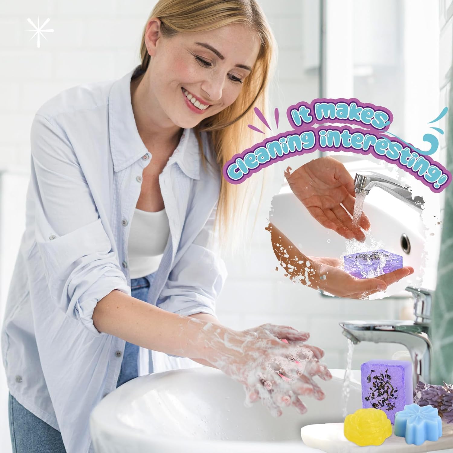 Jcoos Soap Making Kit, Soap Making Kit for Adults - Shea Butter Glycerin Melt and Pour Soap Base, Molds, Dye, Fragrances, Dried Flowers, DIY Craft for Beginners Girls Crafts