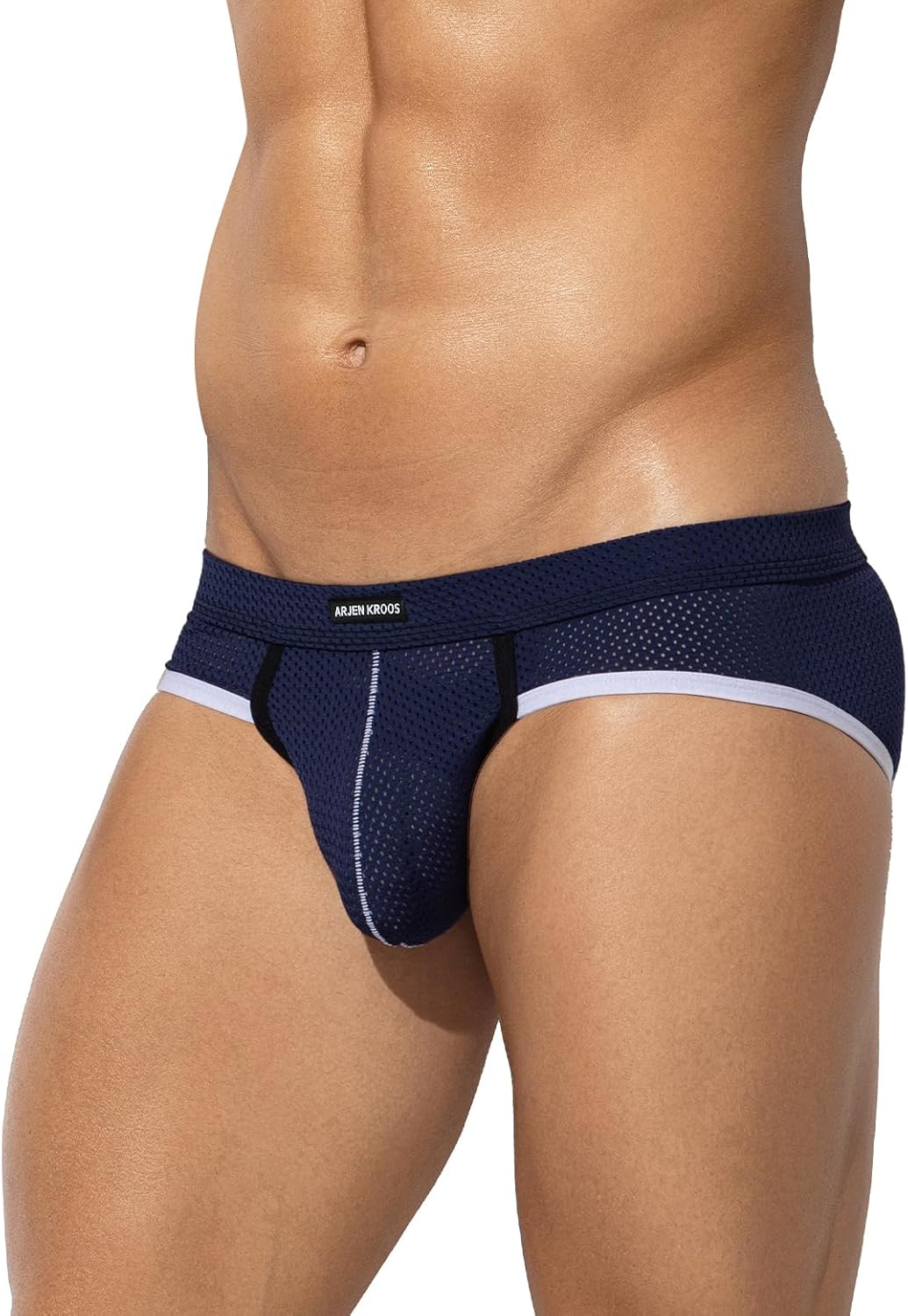 Arjen Kroos Mens Sexy Mesh Underwear Briefs Breathable Silk Low Rise Athletic Underwear