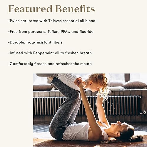 Miniatura 6 de Thieves - Hilo dental  Paquete de 2  Doble infusión con ladrones y aceites esenciales de menta para un aliento fresco  Resistente a la decoloración