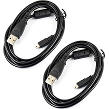 2pcs USB Cable Data Transfer Cord Mini 8 Pins Port 5FT for Nikon CoolPix, D, P, L Series Digital Camera