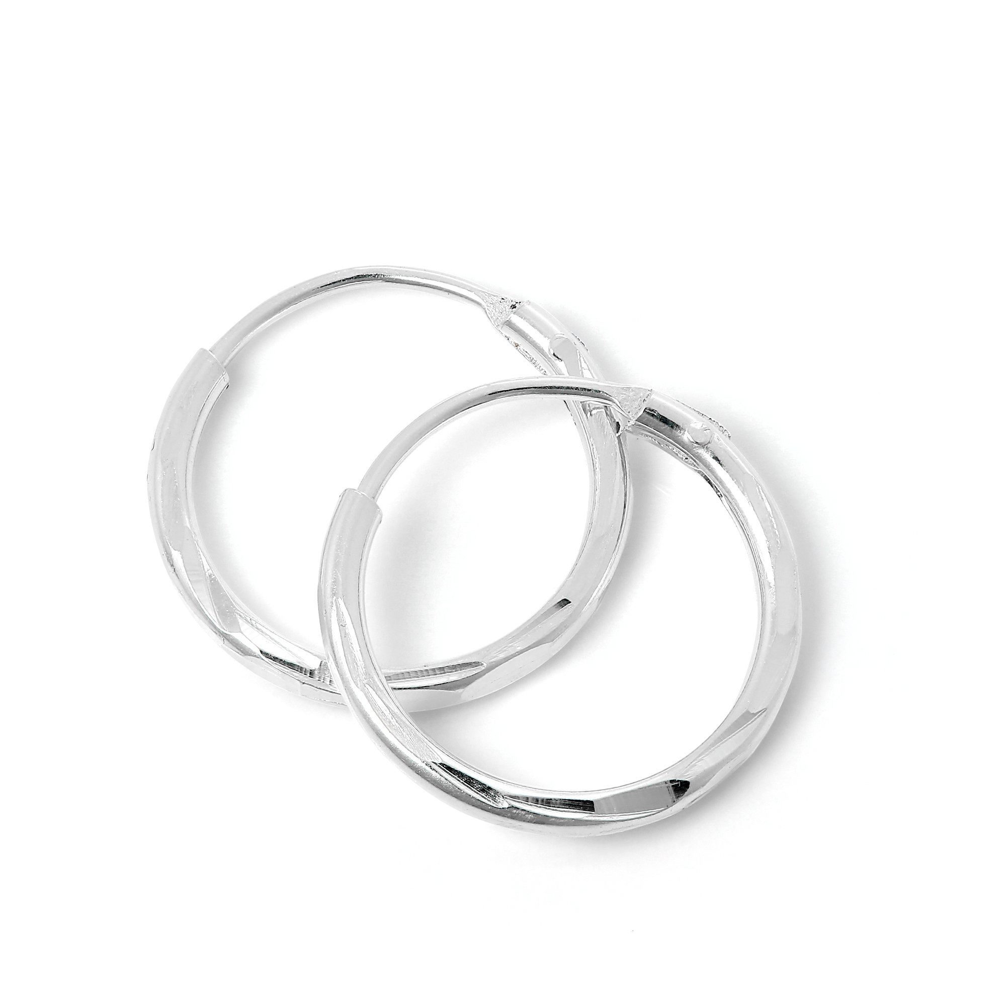 Boucles D'oreilles Créoles Martelées 2,5 Cm En Argent 925 - Neuf Avec étiquettes, Référence HAR-0276