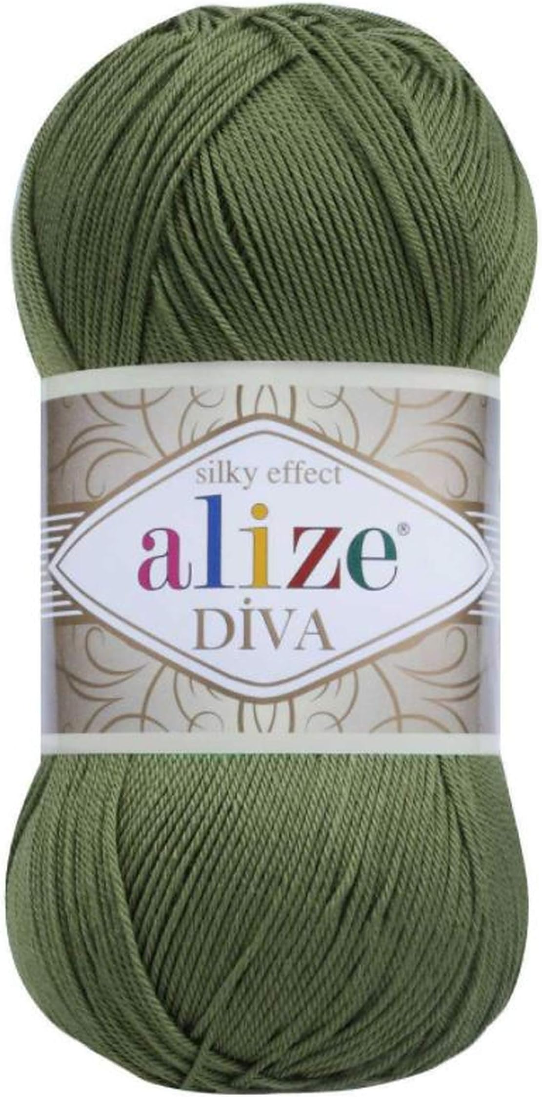 Alize Diva Silk Effect 100% Microfiber Acrylic Yarn 1 Ball skeins 100gr 383yds Color (79 - Basil)
