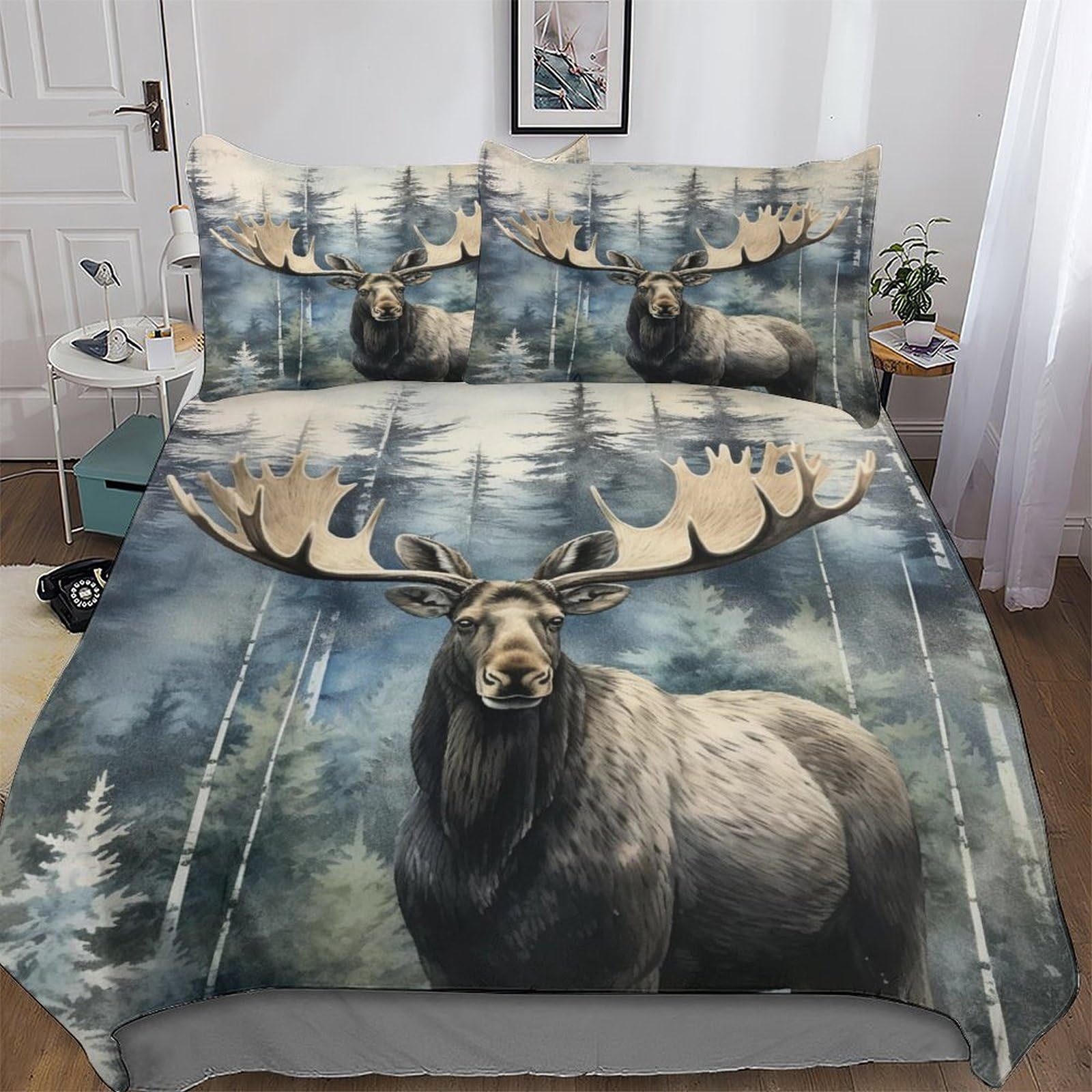 Parure de lit 3 pièces élan king en microfibre de qualité supérieure