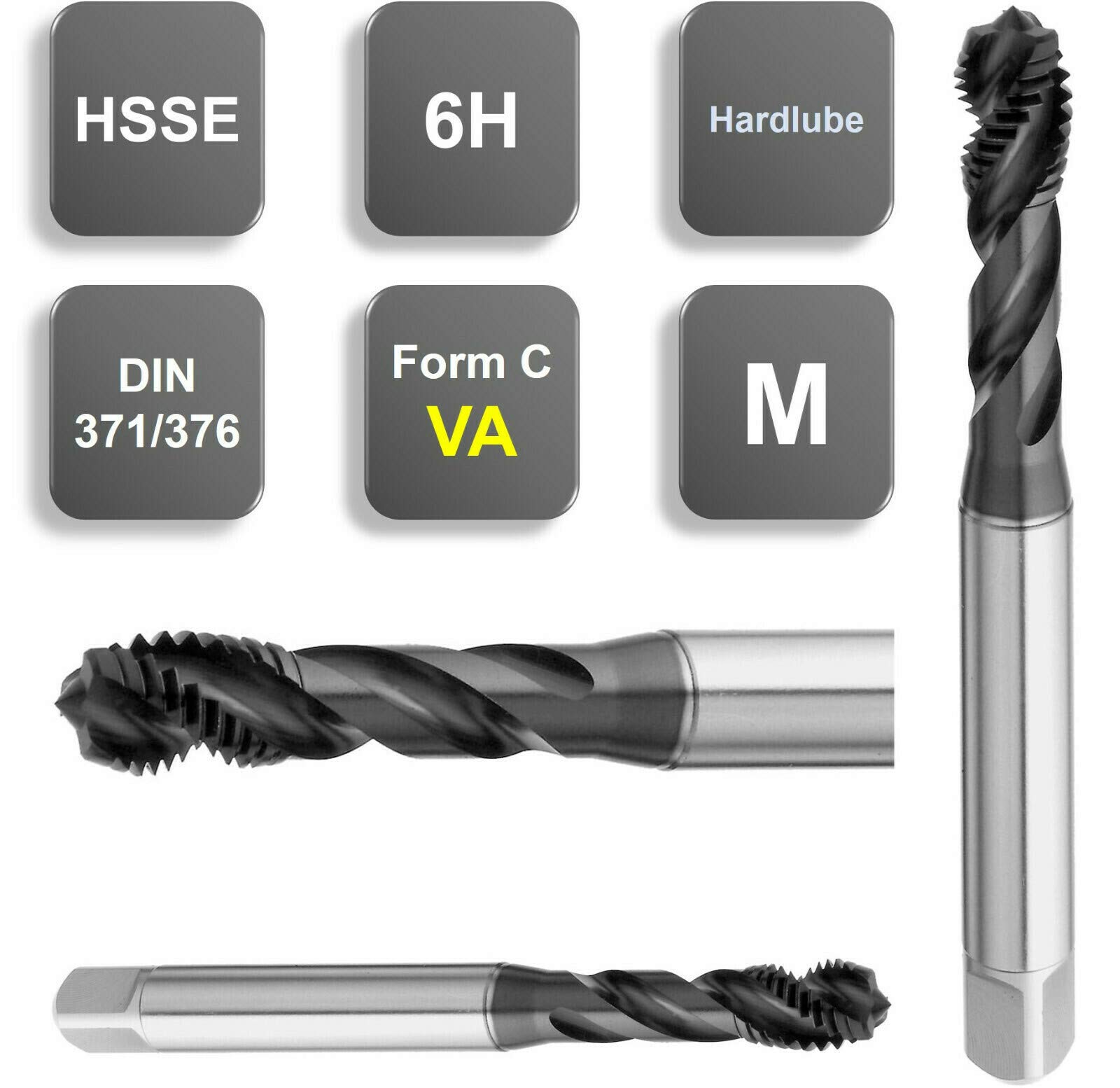 HSS-E i PM gwintownik maszynowy otwór przelotowy / otwór przelotowy M2-M24 Top! Rozmiar: M24, kolor: HSS-E otwór workowy (40°)