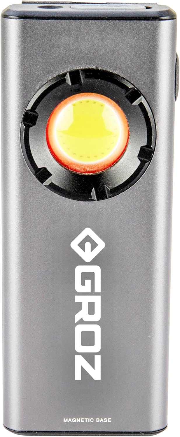 Groz Superbright 1200 Lumen Rechargeable Flashlight with Magnetic Base and Multiple Modes (LED-191)