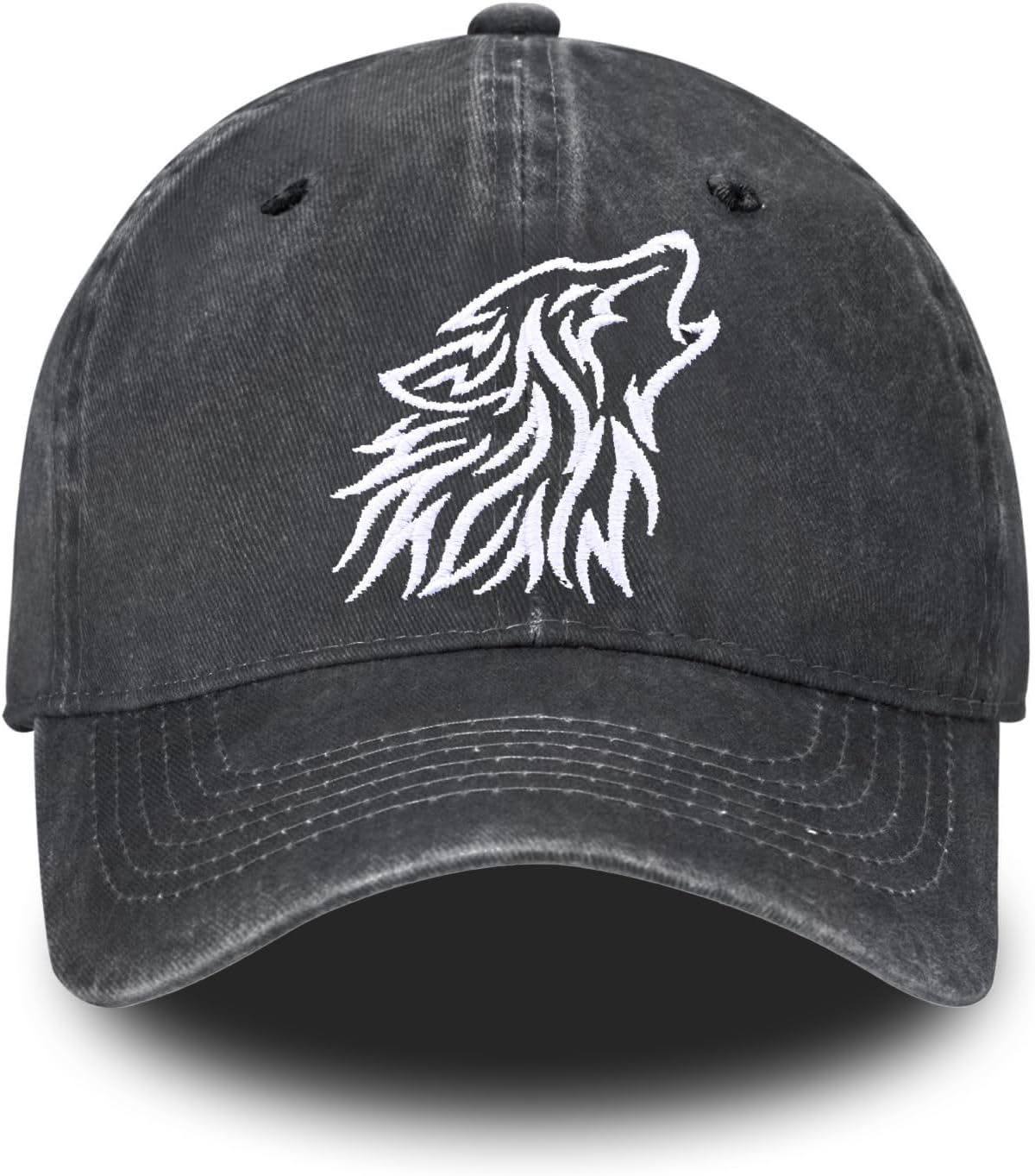 Embroidered Baseball Cap for Women Men Vintage Adjustable Washed Distressed Denim Baseball Hat