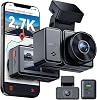 Vantrue E2 Dash Cam Front and Rear, 2.7K Upgrade Rear Cam, Dual STARVIS, 2.7K  2.7K Dash Camera for Cars, Voice Control, WiFi, GPS, Night Vision, 24H Parking Mode, G-Sensor, 2.45 IPS, Support 512GB