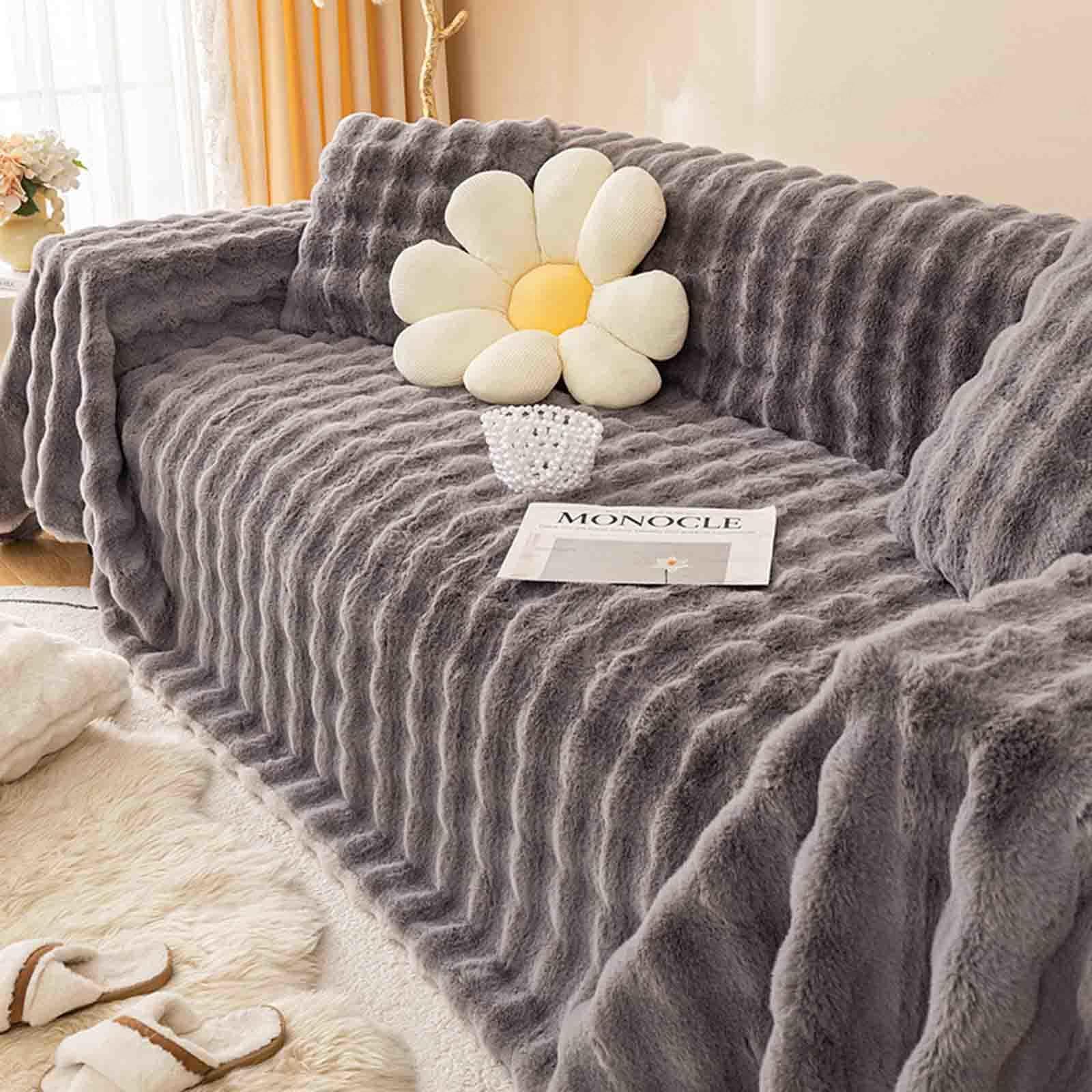 Copridivano angolare da 4/2/1/3 posti con braccioli, elasticizzato, in peluche, pezzo unico, protezione versatile per mobili #16, 180 x 130 cm