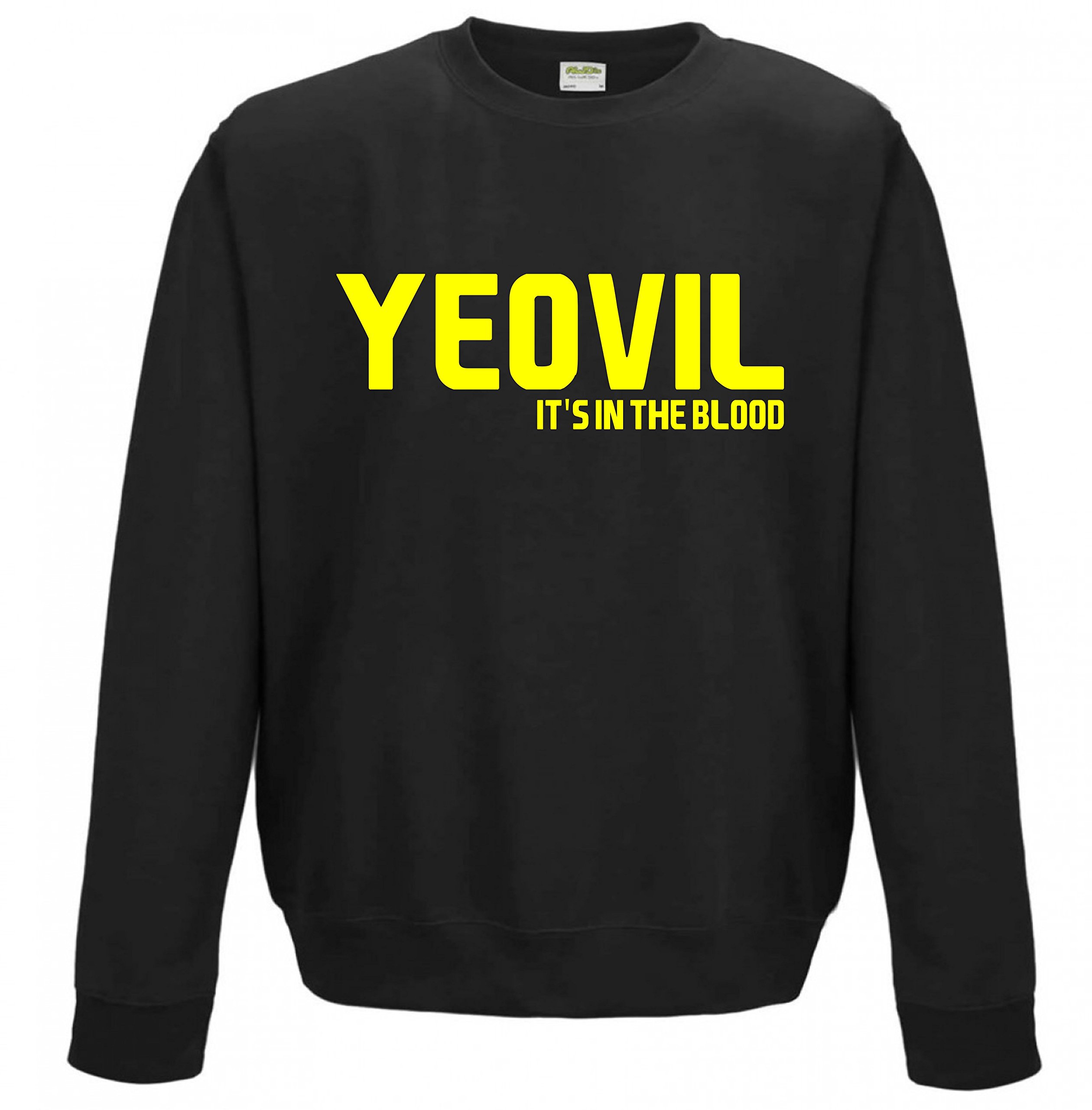 Allabouttheprint Men's Black Yeovil Town It's In The Blood Football Gift Sweatshirt - Top Jumper Sweater Fc Present Idea Jsw21 (Adult Medium)