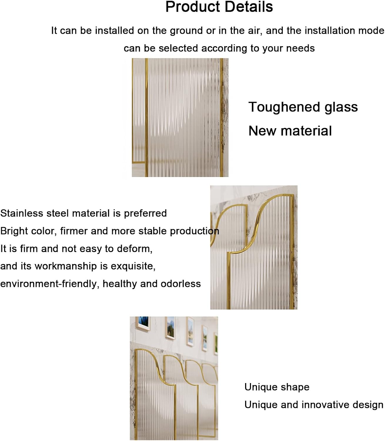 Bathroom Urinal with Metal Frame and Frosted Glass Panel Privacy Divider Partition (Silver)
