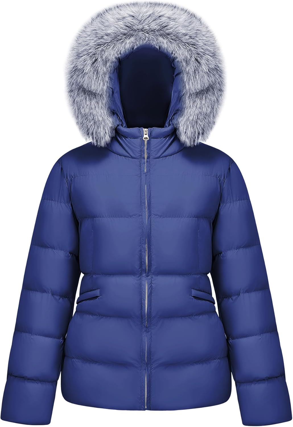 WULFUL Women’s Winter Coats Warm Lightweight Thicken Puffer Jackets with Faux-Fur Hood