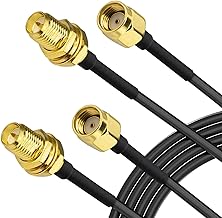 Superbat RPSMA RG174 Extension Cable 1 m Antenna Extension Cable 4G WIFI Male to Female for 4G LTE, Router, WIFI/GPS/GSM Antenna, 5G Modems, Amateur Radio, SDR, etc. (2 pieces)