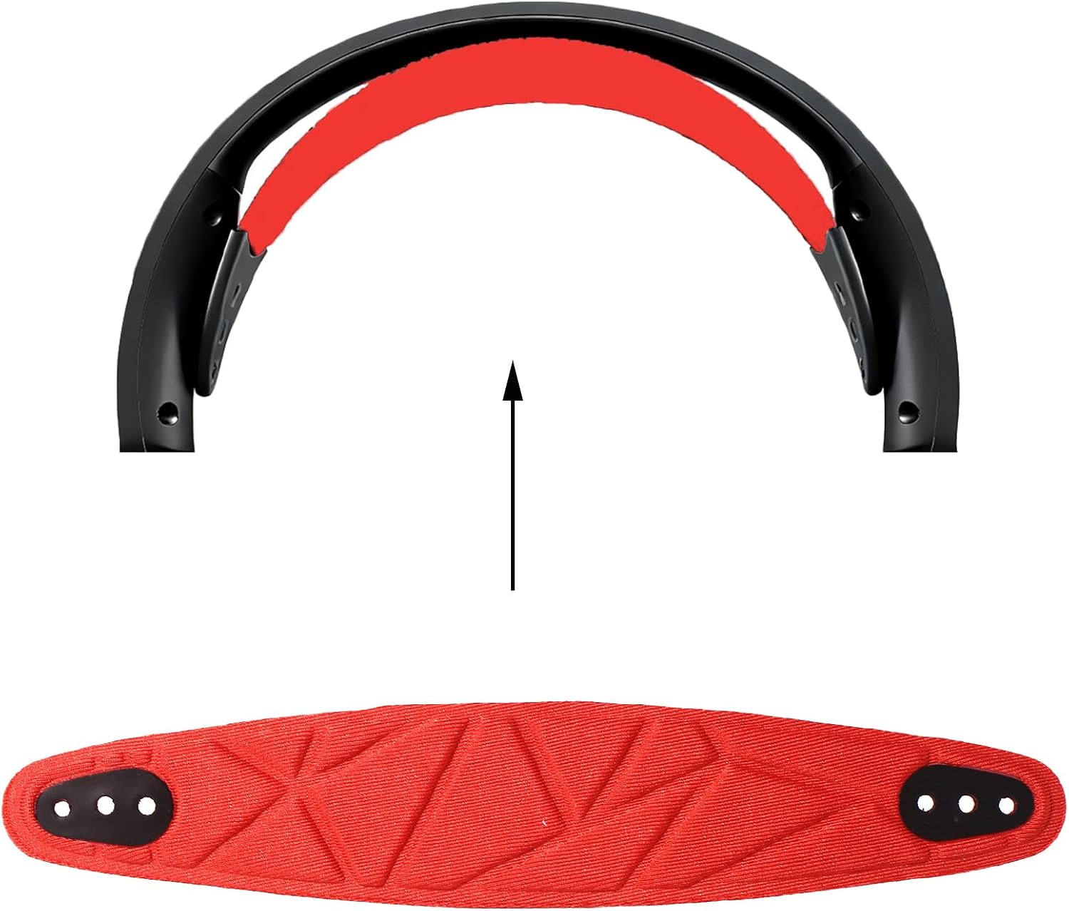 Replacement Headband for Arctis Nova Pro / 7/5 / 3/1, Premium Comfort Headband Cover Cushions Compatible with SteelSeries Nova Series Gaming Headset,Easy to Install (Red Printed) image 3