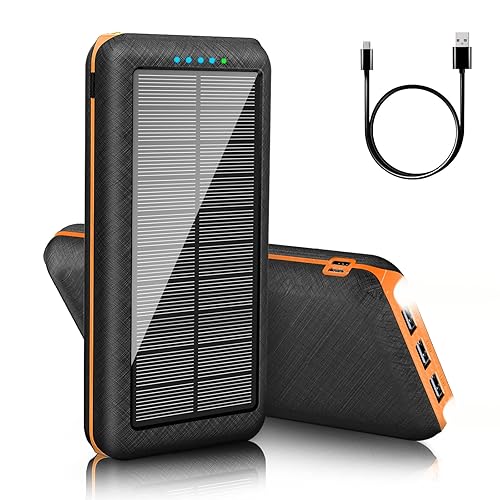 Solar Powerbank 30000mAh Externer Akku: Power Bank Tragbares Ladegerät mit