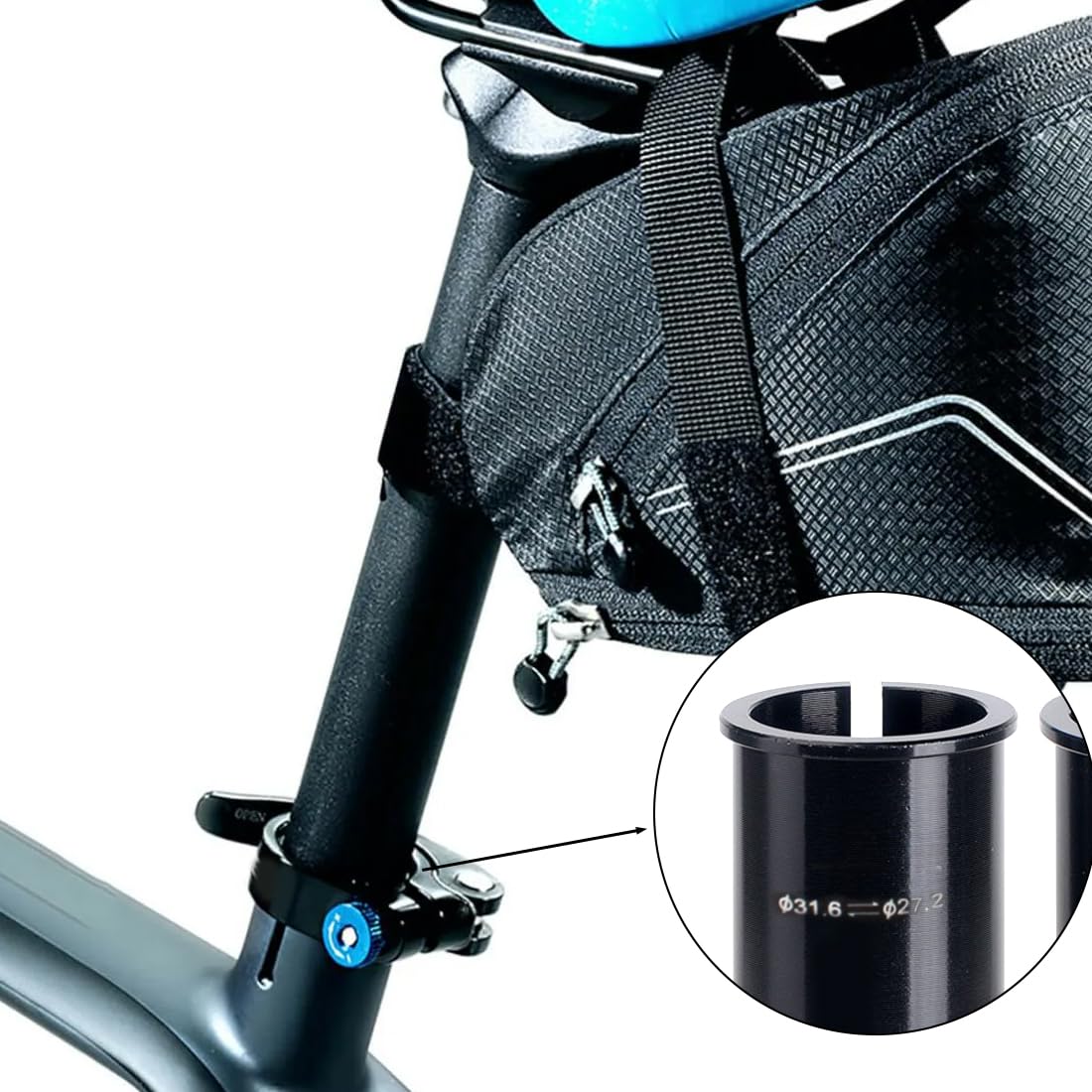 Tija Telescópica Bolsa De Sillin Bicicleta Tija Mtb Tija De